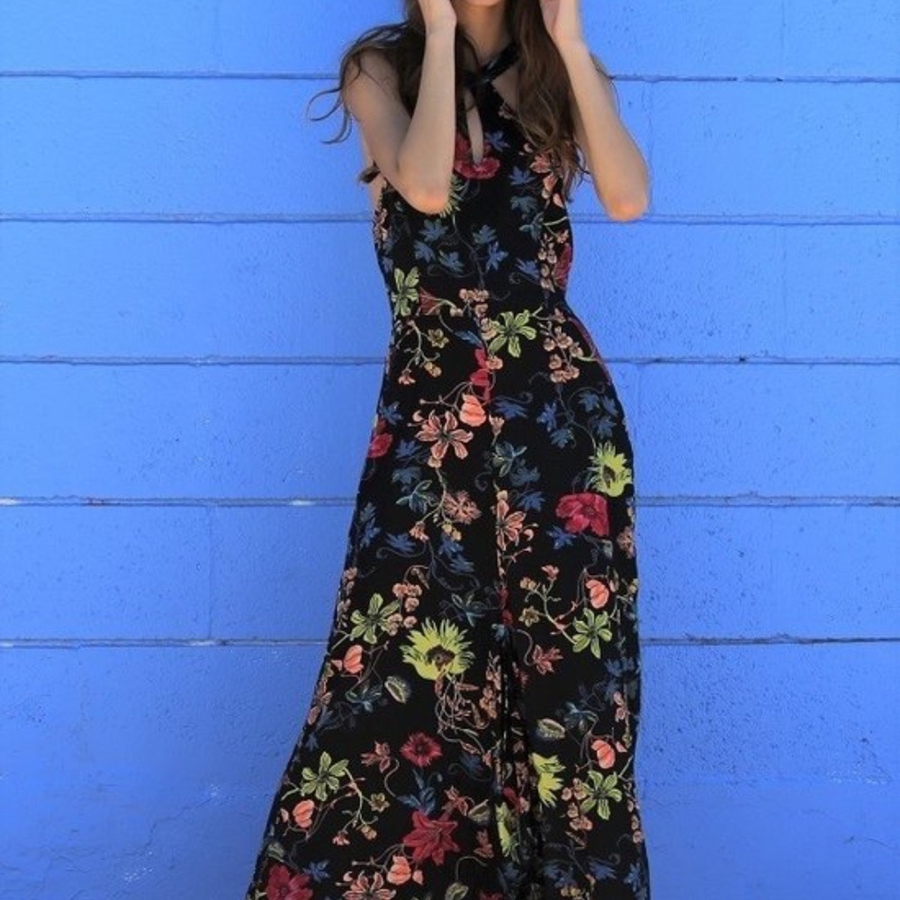 Floral Keyhole Mock Neck Maxi Dress IRREGULAR - Picture 4 of 7